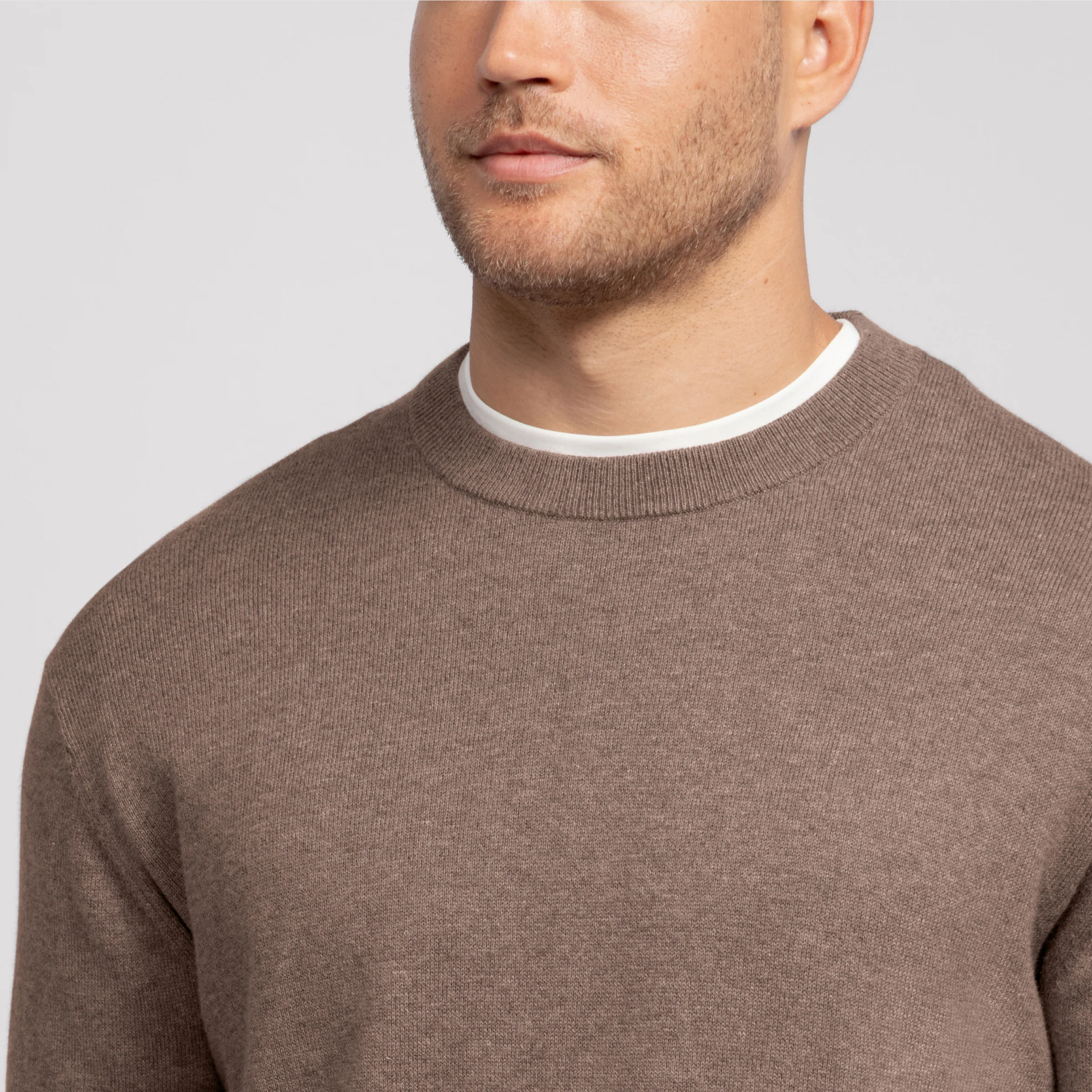 Anytime Crewneck Sweater -- Mocha Heather - Image 4