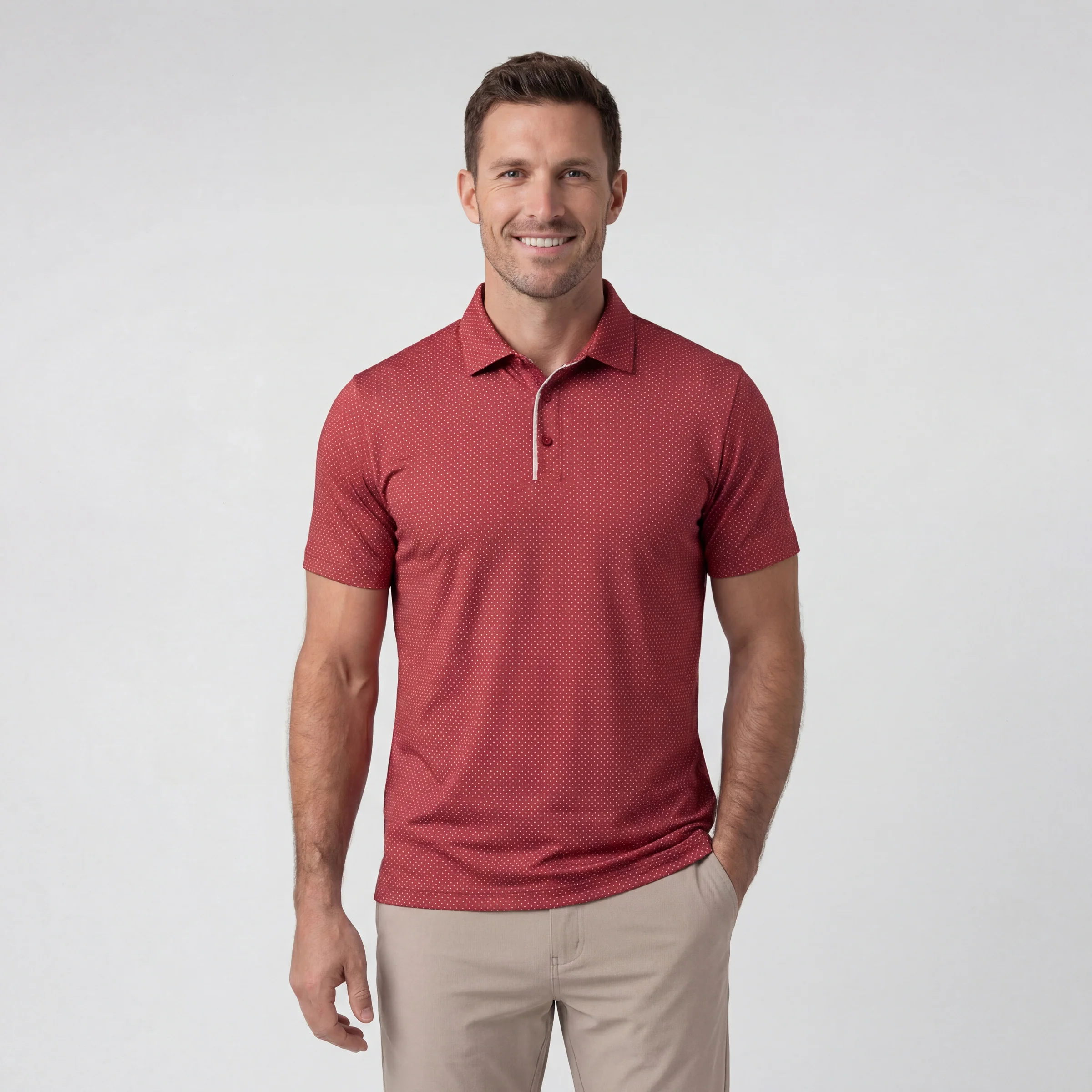 Clubhouse Performance Polo -- Red Brickline - Image 2
