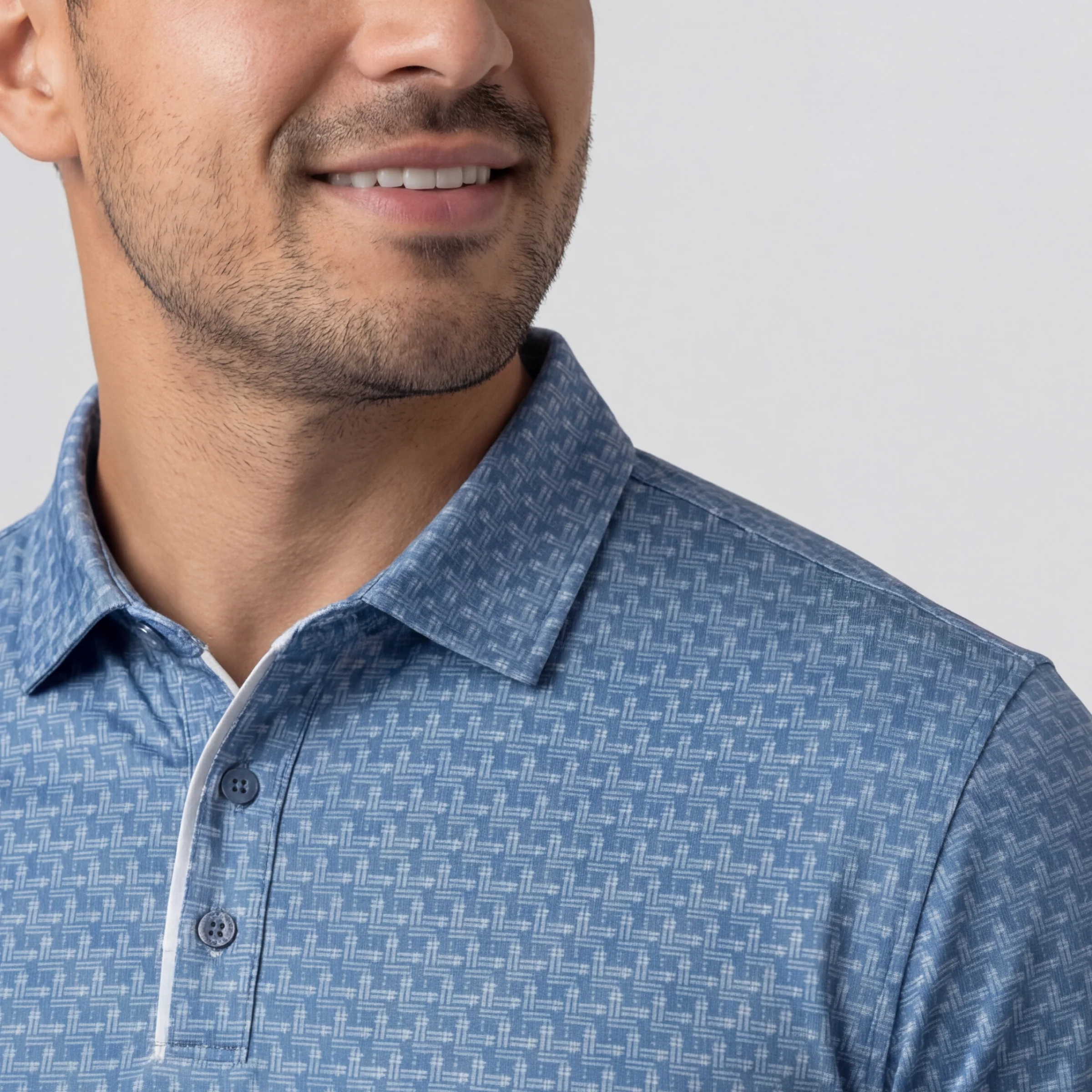 Clubhouse Performance Polo -- Bering Sea Gridline - Image 3