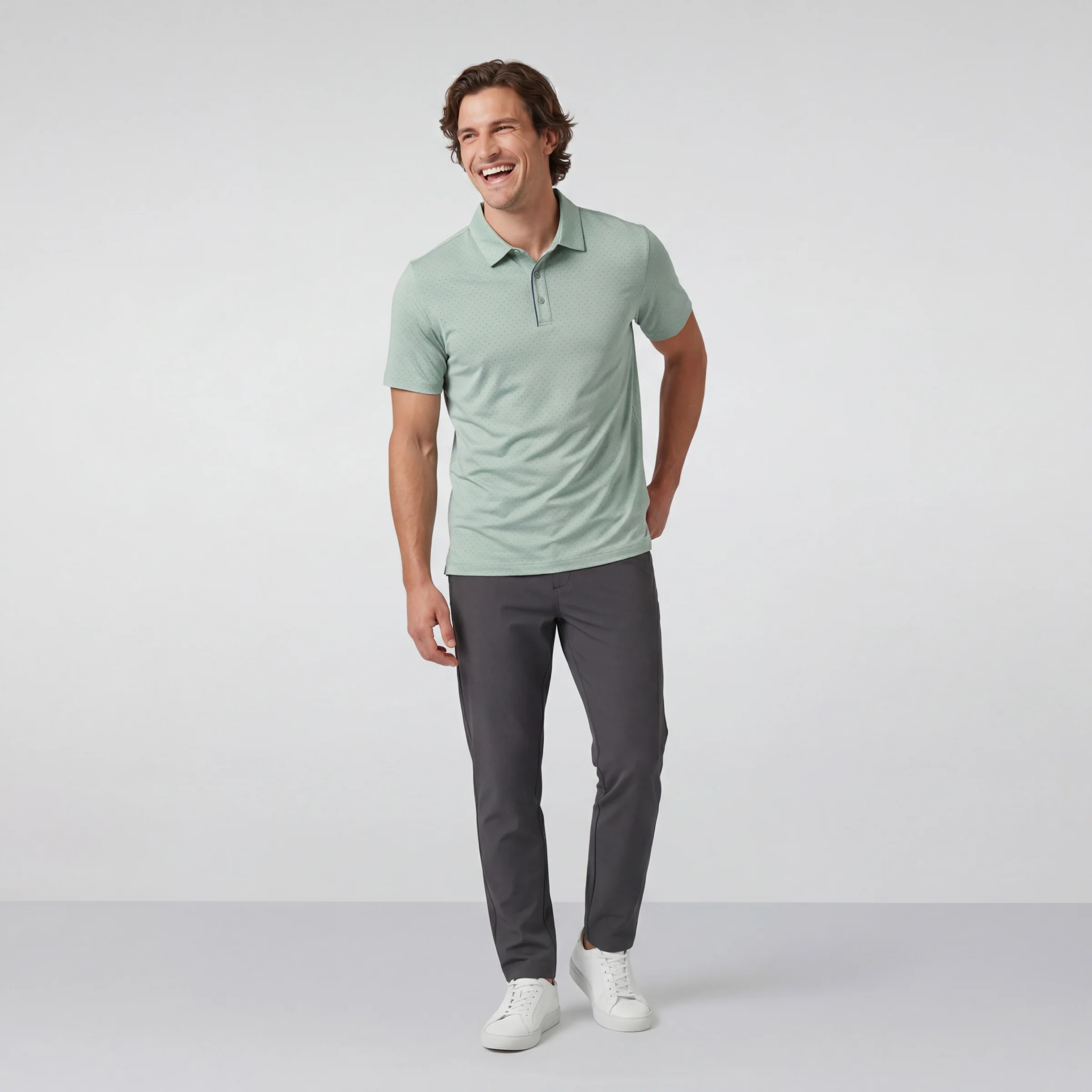 Clubhouse Performance Polo -- Storm Green Sweetspot - Image 3
