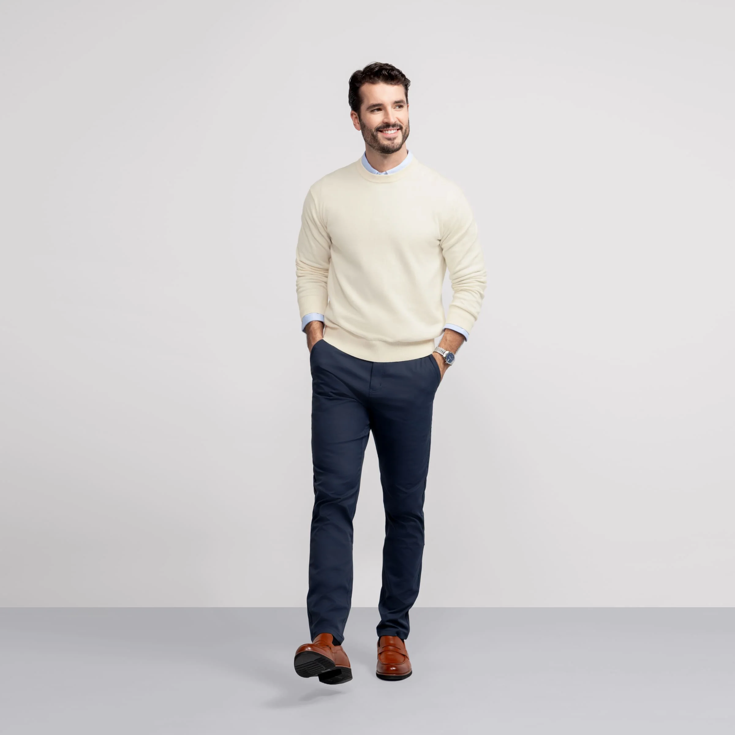 Anytime Crewneck Sweater -- Cream - Image 2