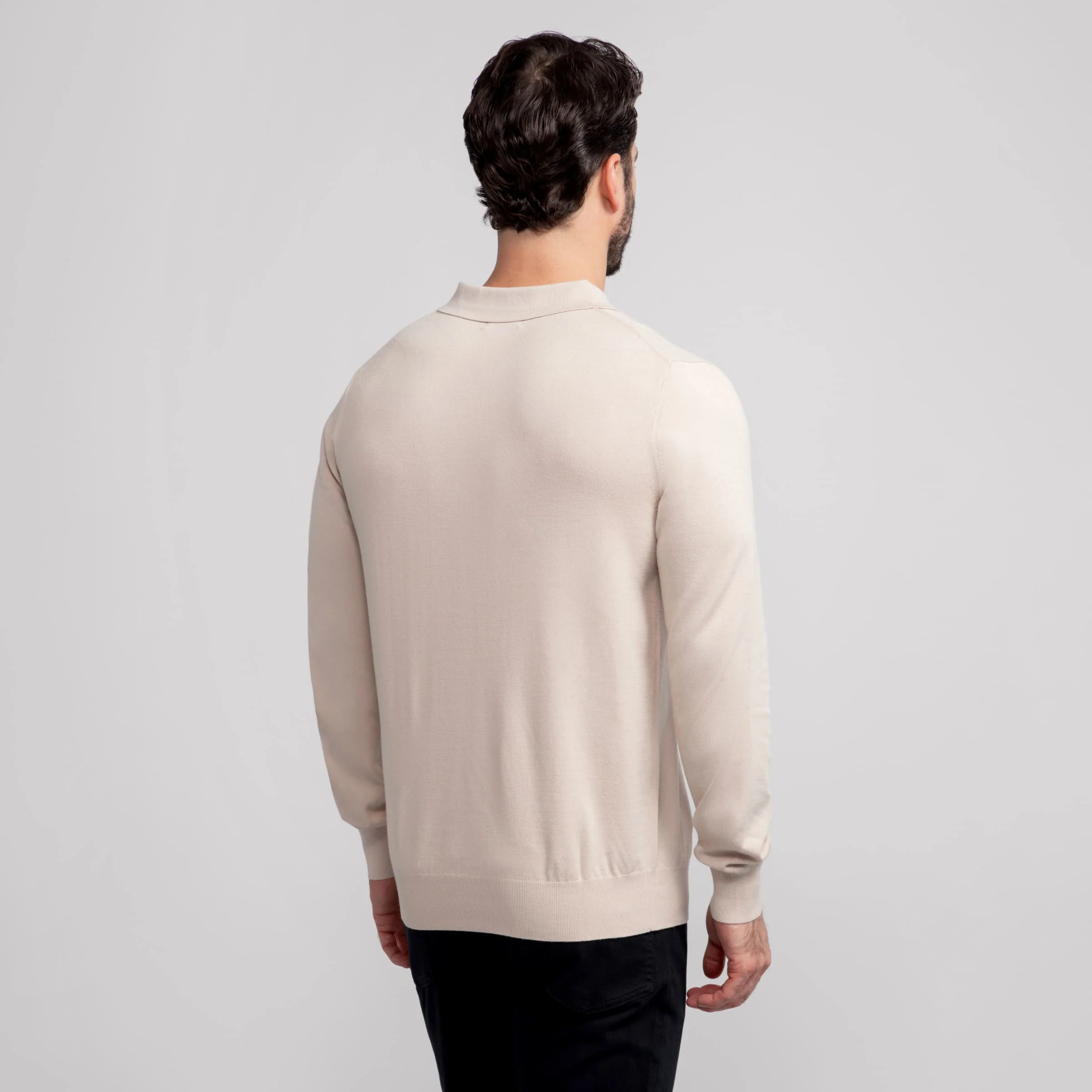 Legacy Polo Sweater -- Beige - Image 3