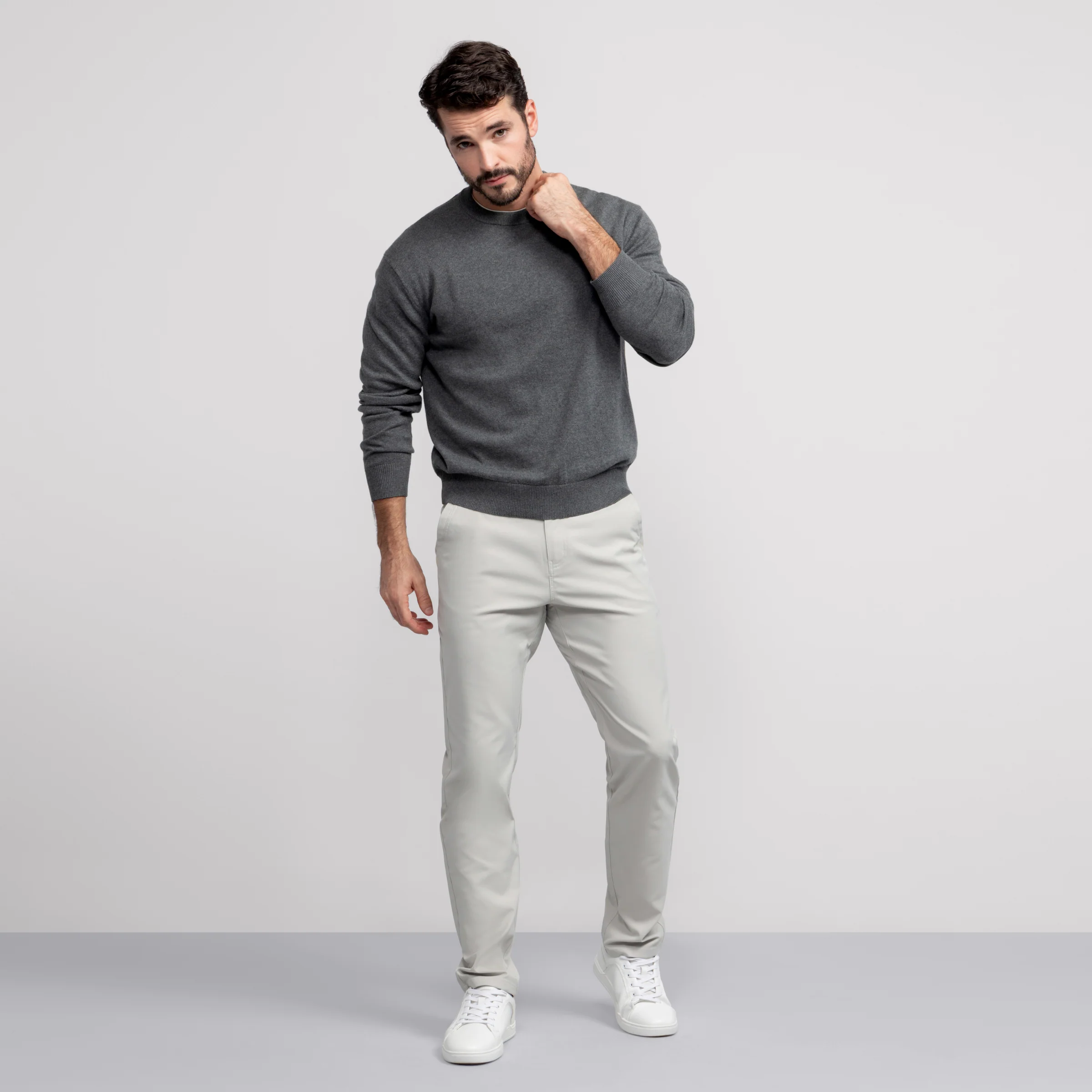 Anytime Crewneck Sweater -- Medium Heather Gray - Image 2