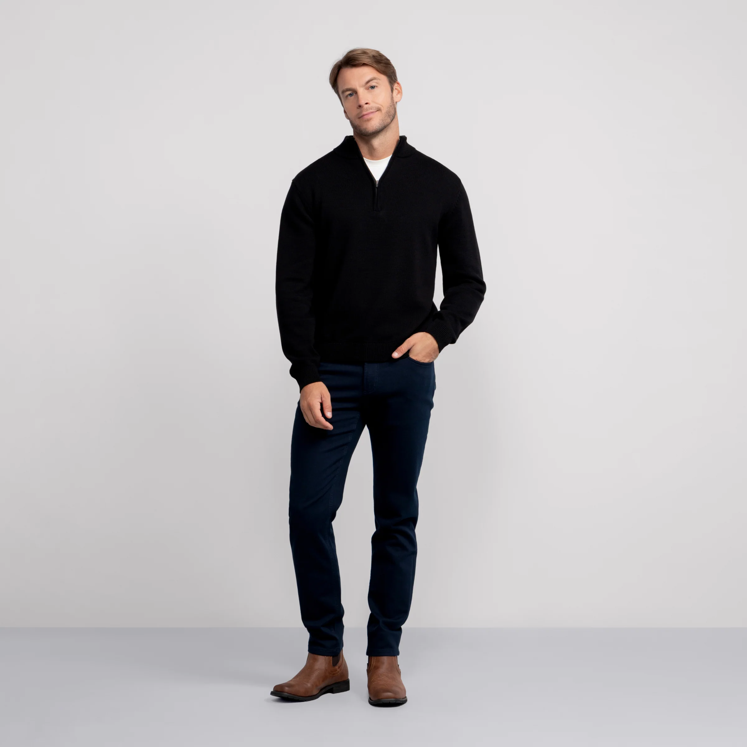 Jetsetter Quarter-Zip Sweater -- True Black - Image 2