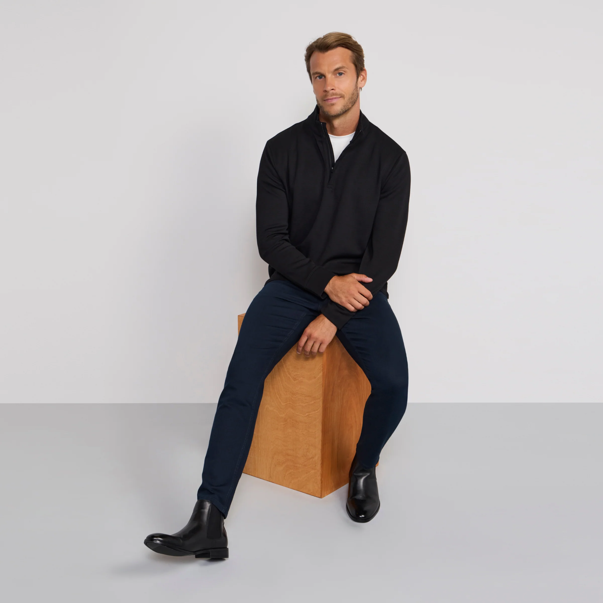 Sandwash Quarter-Zip -- True Black - Image 8